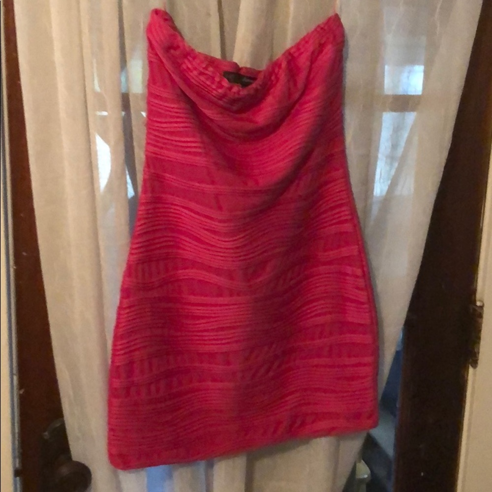 Pink strapless dress